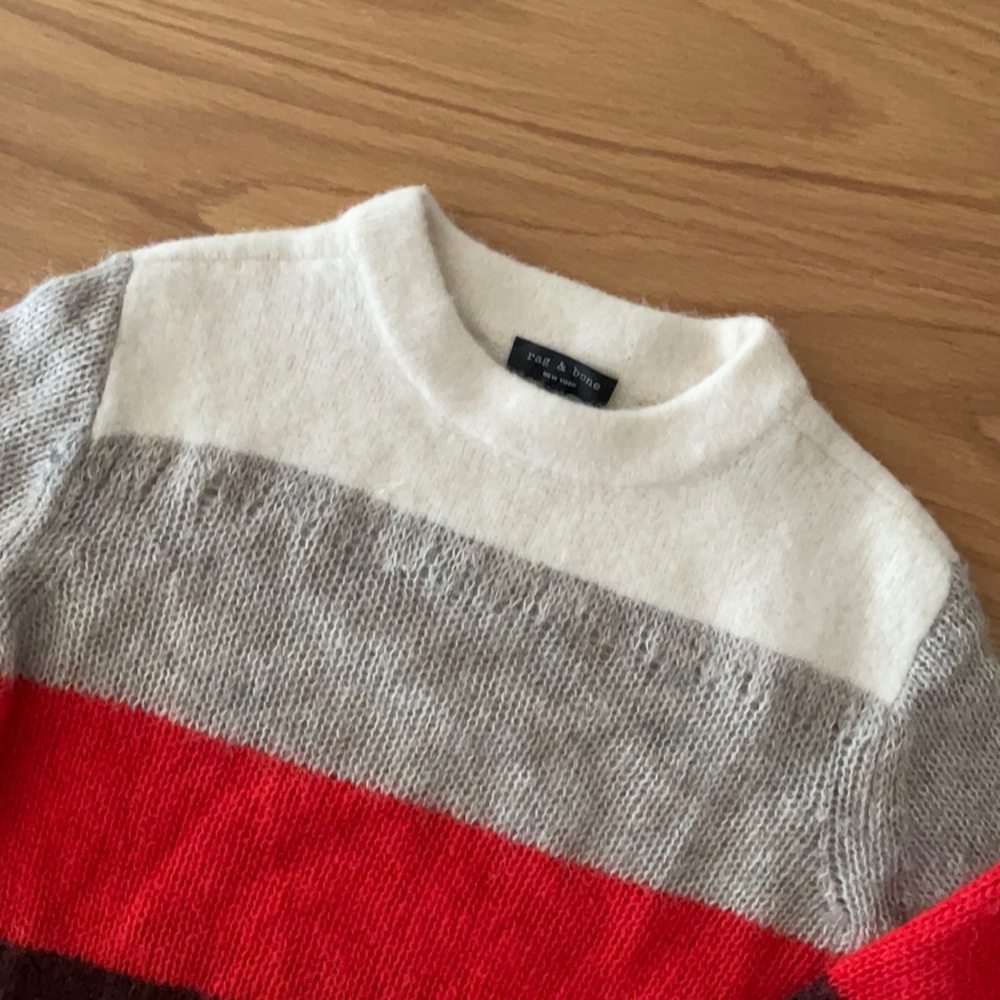 Cozy Striped Mixed-Knit Sweater